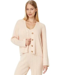 Eberjey Organic Cotton Sweater Rib Cardi | Sleepwear