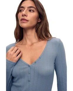 Eberjey Pointelle V-Neck Henley | Sleepwear -Eberjeric Store 81IncKQaOrL. AC SR736920